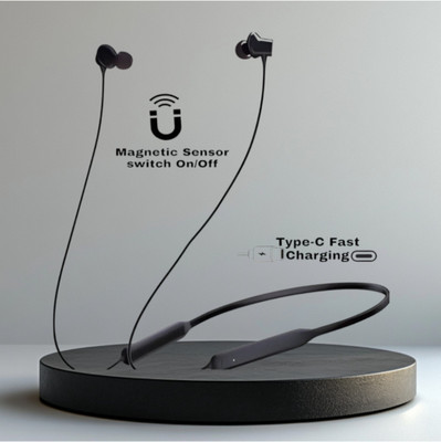 TWS Travel-Ready Neckband - Compact Wireless Design & Deep Bass Audio_4A Bluetooth & Wired(Black, In the Ear)