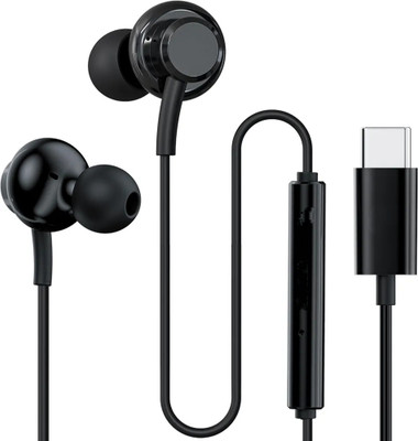 Tryexx Premium Wired Type-C Earbuds with Noise Isolation (Black) Wired(Black, In the Ear)