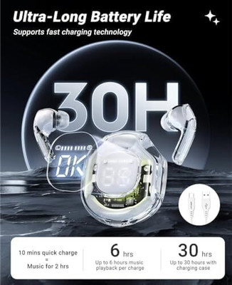 Brolan Wireless Earbuds 5.3 Technology With Mic & Long Battery Life Touch Control Bluetooth Gaming(White, True Wireless)