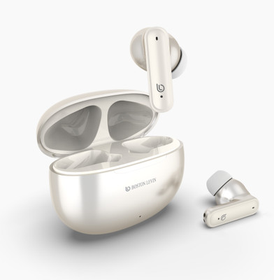 Boston Levin Pods-Gen2,BT 5.3,AAC/SBC,ENC,50ms LowLatancy,T-C Charging,IPX5,Upto40H Playtime Bluetooth(White, In the Ear)