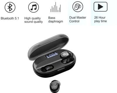 JAIN ELECTRONICS Power Bank TWS Earphone Earbud Wireless Cordless Bluetooth Headset Rechargeable Bluetooth Headset(Black, True Wireless)