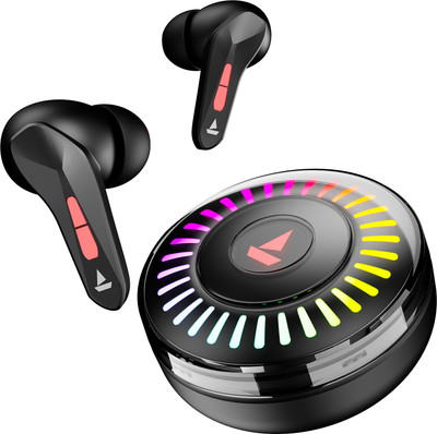 boAt Immortal 201 TWS Earbuds w/ 40 hrs Playtime,40 ms Low Latency BEAST Mode,RGB LED Bluetooth(Black Sabre, True Wireless)