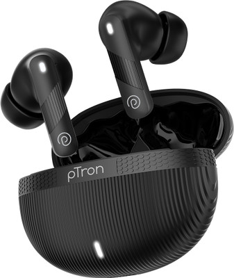 PTron Bassbuds Fury w/ 50Hrs Playtime, Pristine Audio,AI-ENC Clear Calls,Bluetooth 5.4 Bluetooth(Black, True Wireless)