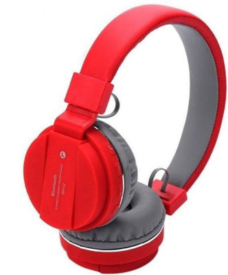 MECKWELL Headphone with Card Slot with Music and Calling Control Bluetooth(Red, Grey, On the Ear)