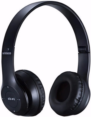 TWS Stereo Quality Wireless Headphones with Mic & SD Card_UH Bluetooth & Wired(Black, On the Ear)