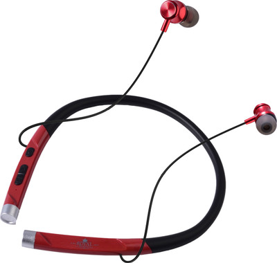 ROYAL RO-255 Premium Bluetooth Neckband with Mic 30 Hours Battery Backup Bluetooth(Red, Black, In the Ear)