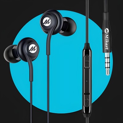 Mikart Nylon Baided Best Quality Non-Breakable Wired Earphone Y/AK(23) Wired Gaming Headset(Black, In the Ear)