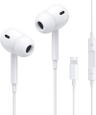 X88 Pro Superior Sound iPhone Lightning Earphones Wired(White, In the Ear)