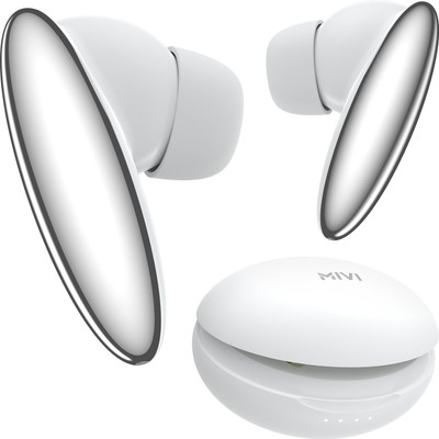 Mivi Duopods K6, 50Hrs PT, HD Call, Fast Charging, 50ms Latency, IPX4,Voice Asst.5.3v Bluetooth(White, True Wireless)