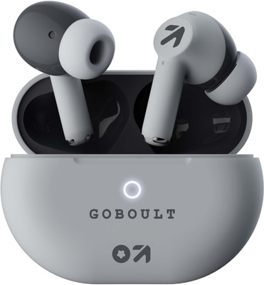 GOBOULT W40 with Quad Mic ENC, 48H Battery Life, Low Latency Gaming, Made in India, 5.3v Bluetooth(Ivory White, True Wireless)