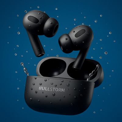 BULLSTORM ANC Wireless Bluetooth Earbuds, Transparent Charging Case Bluetooth Gaming(Black, True Wireless)