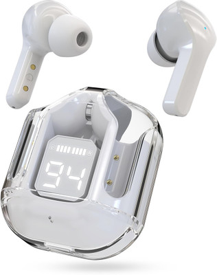 Tecmarx UltraPods In Ear Comfortable In Ear Fit Smart ENC. Bluetooth Headset Bluetooth & Wired(White, In the Ear)