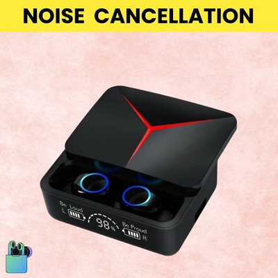 FRONY M90 Wireless Earbuds Slide Design With LED Display, HD Quality Sound & VoiceC249 Bluetooth(Black, True Wireless)