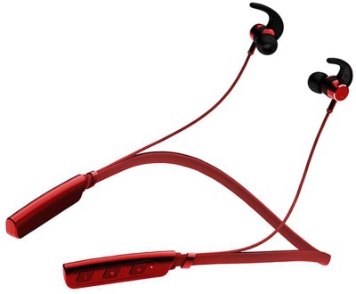 XUOP Wireless Bluetooth Earphone Neckband,Built-in HD Mic Crystal Clear Voice On Call Bluetooth Headset(Red, In the Ear)