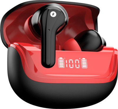 Leaf Buds X214 True Wireless, AI SOUND App, 40H Playtime, 13m Driver, IPX5, BT v5.4 Bluetooth Gaming(Blood Black, True Wireless)