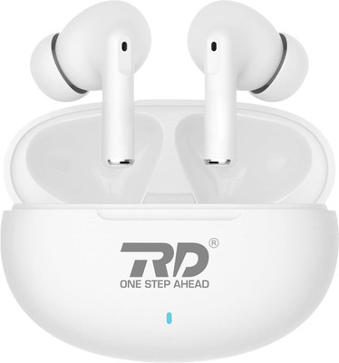 RD TWS-1200 Oval Tunes Bluetooth Wireless in Ear Earbuds 13mm Drivers Upto 48 Hours Bluetooth(White, In the Ear)