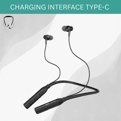 NANDGHER Candy Neckband Bluetooth Heasphone, Upto 100 hrs Playback & High Bass SoundE369 Bluetooth(Black, True Wireless)