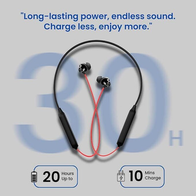 NECKTECH bullet z2- black red Bluetooth(Black, True Wireless)