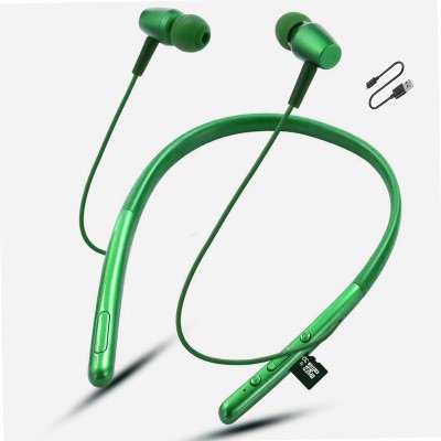 ZTNY Neckband Bluetooth 5.0 with 10M Connectivity Range | 48 Hours Playback Time Bluetooth Headset(Green, In the Ear)