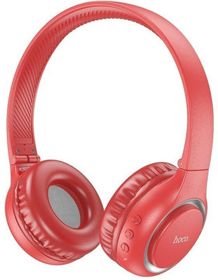 hoco. W41 Bluetooth On Ear Headphone with Mic, Upto 8 Hrs Playback and 120 Stand Time Bluetooth(Red, On the Ear)