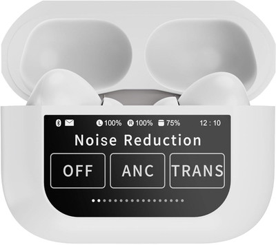 Hectic Latest version Display Touch screen Earbuds with ANC Bluetooth(White, True Wireless)