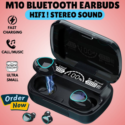 GUGGU M10 Wireless Earbuds TWS 5.1 LED Digital Display Touch Bluetooth HeadphoneL280 Bluetooth(Multicolor, True Wireless)