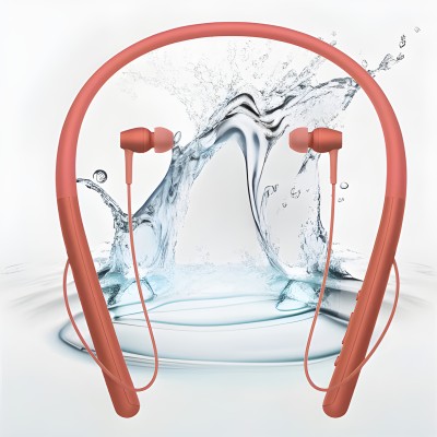 GREE MATT Neckband with Fast Charge, 40 Hrs Battery Life,Bluetooth Earphones with mic N19 Bluetooth Headset(Red, In the Ear)