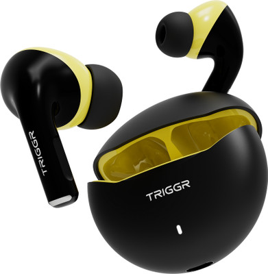 TRIGGR Rizz Duo with Latest BT v6.0, Dual Pairing, Premium Rubber Finish, 40Hr Playtime Bluetooth(Canary Ink, In the Ear)