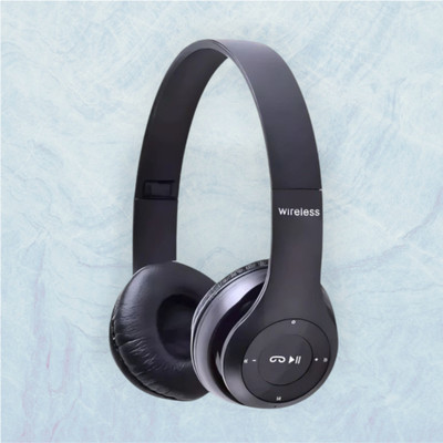 GDS Wireless Headphones with Mic & SD Card, Ultra Battery Life_2Q Bluetooth & Wired(Black, On the Ear)