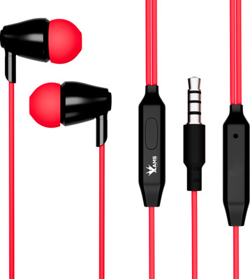 AAMS ECO-03 in Ear Wired Earphones with Mic | 10mm Powerful Driver for Stereo Audio Wired(Red, In the Ear)
