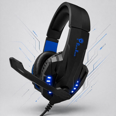 PunnkFunnk GM K20 Gaming Headset, Over Ear Gaming Headphones with Mic Wired Gaming(Black, On the Ear)