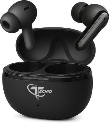 Techio NIRVANA ION Bluetooth Earbud C13 with with ENC, Touch Controls, and IPX4 Rating, Bluetooth(Black, True Wireless)