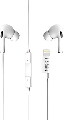 ModishOmbre Original i Audio Pro Quality Lightning Wired Earphone Bluetooth & Wired(White, Volume Controller, Bluetooth connectivity, painless wearing, Tangled free, In the Ear)