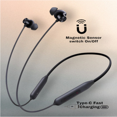 house of common Pro Neckband With Upto 48 Hours Playback & Fast Charging Earphone_9T_K2 Bluetooth & Wired(Black, In the Ear)