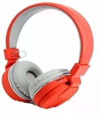 sadaya SH-12 Wireless Bluetooth Over the Ear Headphone with Mic Bluetooth(Red, On the Ear)