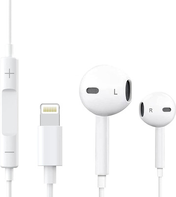 MARS Wired Earphones Mic &Volume Control Built-in for 14/13/12/11 Pro All . Bluetooth & Wired(White, In the Ear)