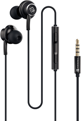 Portronics Conch Sigma A in Ear 3.5mm Wired Earphones,in Line HD Mic,14.2mm Driver Wired(Black, In the Ear)