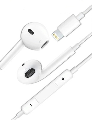 Tigerify 8-Pin Earphone Earbud For iPhone 14 Pro/14 PLus/13 Pro/12 Mini/11/SE/XR/X/XS MAX Wired(White, In the Ear)