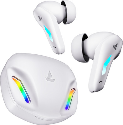 boAt Immortal 100 w/ Beast Mode(40ms Low Latency), 30 HRS Playback & RGB LEDs Bluetooth(White, True Wireless)