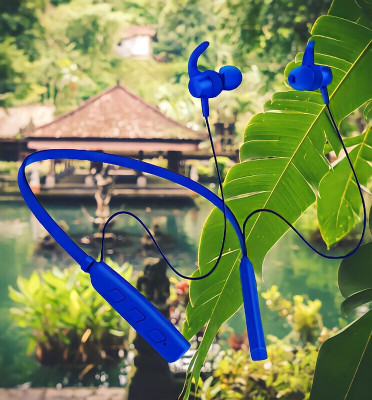 GPQ STORE Rokerz 235 Pro Wireless Bluetooth Neckband(0B.55 Bluetooth(Blue, In the Ear)