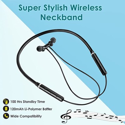 HUTUVI Arrival Neckband Truly Wireless Bluetooth sereo flexible Bluetooth Headset(Black, In the Ear)