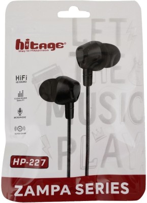 Hitage Wired Earphones with Mic 3.5mm Audio Jack Bluetooth Headset(Black, In the Ear)