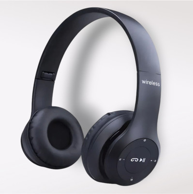 house of common Ultra Wireless Headphones with Mic, SD Card & Extended Runtime_GZ Bluetooth & Wired(Black, On the Ear)