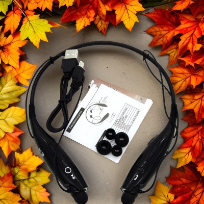 SYARA T24_HBS 730 Wireless Sport Neckband Bluetooth Headphones with Mic Bluetooth Headset(Black, In the Ear)