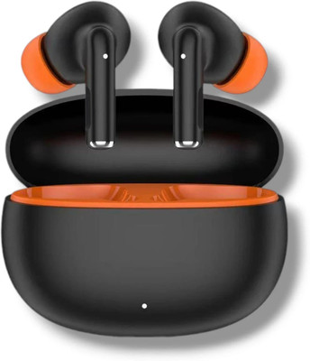 JAZX CR-130 48Hrs Battery Life, High Bass, MIC, ENC, Touch, Low Latency Bluetooth(Black, Orange, True Wireless)
