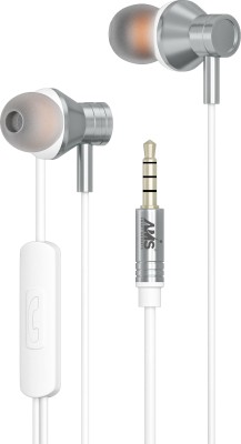 AAMS A155 in Ear Wired Earphones with Mic | 10mm Powerful Driver for Stereo Audio Wired(White, In the Ear)