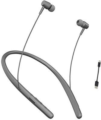 IZWI Bt neckband headphones sport earphone wireless microphone headset Bluetooth Gaming Headset(GREY ,Super Bass, TF Card Support, Immersive LED Lights, In the Ear)