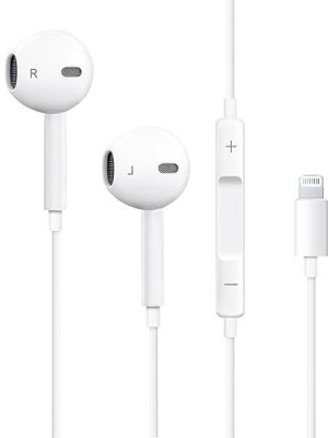 Vntex IPhone Wired Earbuds With MIc for iPhone14/14Pro/13/12/11/XR/XS/8/7Wired Headset Wired Headset(IPHONE WIRED EARPHONE, White, In the Ear)