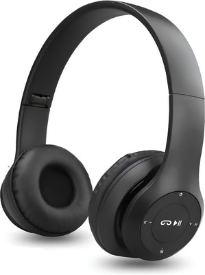 F FERONS Wireless Headphone BT 5.0 Over Ear Foldable with Built-in Mic SD Card Supported Bluetooth(Mid Night Black, On the Ear)