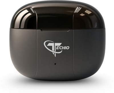 Techio Airdopes 300 Wireless Earbuds with 40H Playtime & Fast Charging Case Bluetooth(Black, True Wireless)